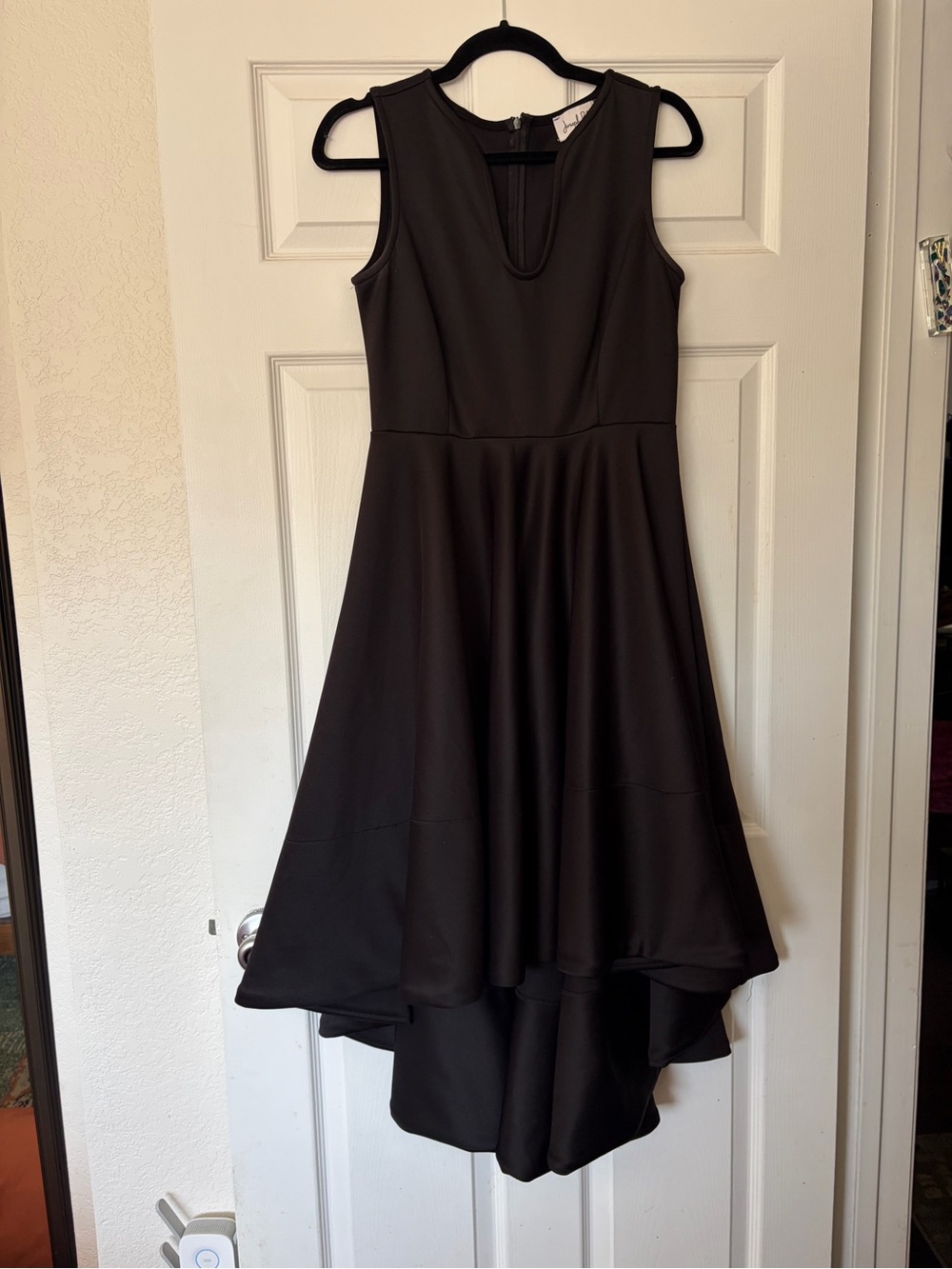 JOSEPH RIBKOFF Elegant Black Sleeveless High-Low Dress